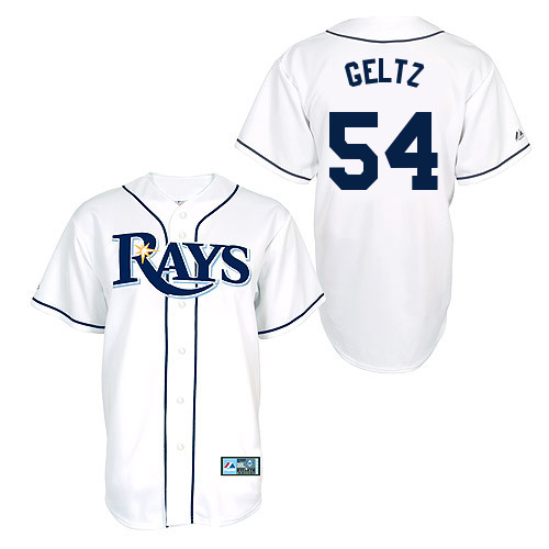Steve Geltz #54 Youth Baseball Jersey-Tampa Bay Rays Authentic Home White Cool Base MLB Jersey